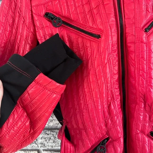 Michael Kors Women's Red Quilted Ski Jacket - Picture 4 of 5